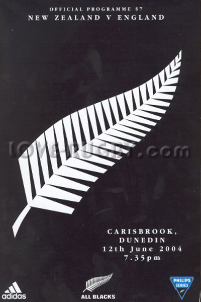 2004 New Zealand v England  Rugby Programme